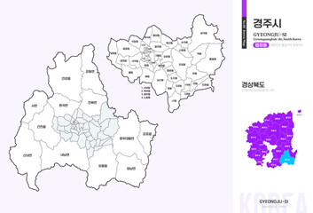 경상북도 경주시 법정동 윤곽선 지도