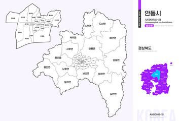 경상북도 안동시 법정동 윤곽선 지도