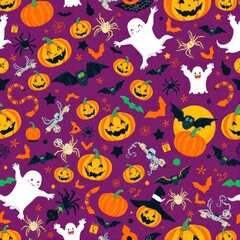Fototapeta premium Halloween Seamless Pattern