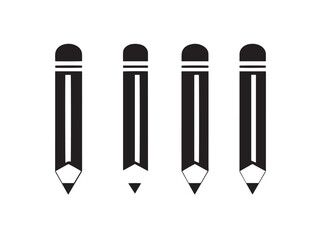 Stylish Pencil Silhouette Vector Stock Illustration For Education Concepts
