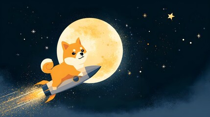 Dogecoin as a Playful Rocket Heading to the Moon