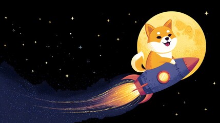 Dogecoin as a Playful Rocket Heading to the Moon