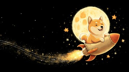 Dogecoin as a Playful Rocket Heading to the Moon