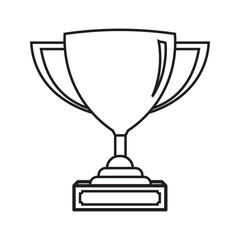 Line art trophy illustration symbolizing victory, honor, and success, perfect for awards, sports recognition, or academic excellence designs.