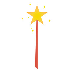 magic wand with stars vector illustration isolated on white