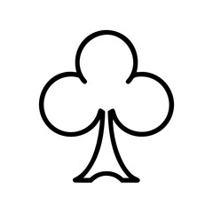 Simple graphic of a black clubs suit symbol with rounded edges on a plain white background image style