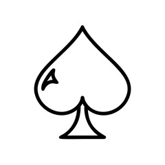 Fototapeta premium Simple graphic of a black spade card suit with a small detail on the upper left side of the shape