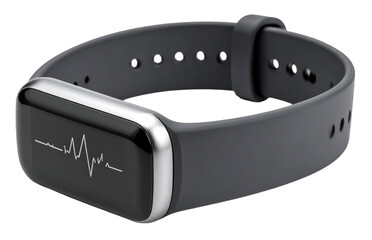 watch band with heart rate pulse graphic isolated on white background