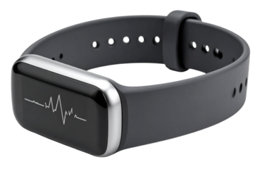 watch band with heart rate pulse graphic isolated on white background