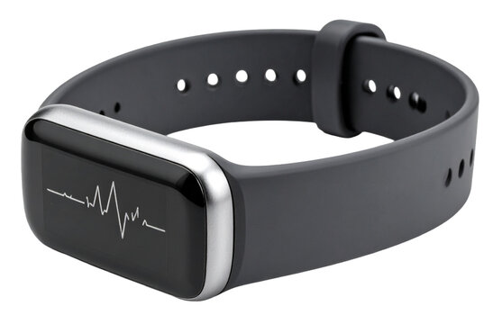 watch band with heart rate pulse graphic isolated on white background - Powered by Adobe