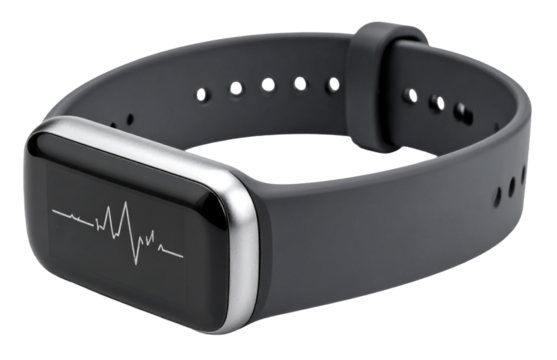 watch band with heart rate pulse graphic isolated on white background - Powered by Adobe