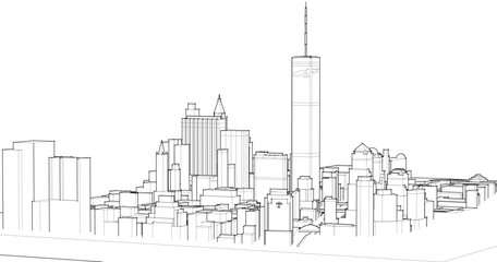 modern metropolis sketch 3d illustration © Svjatoslav