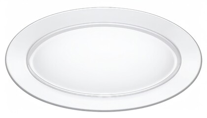 Oval White Glass Plate with Soft Glow