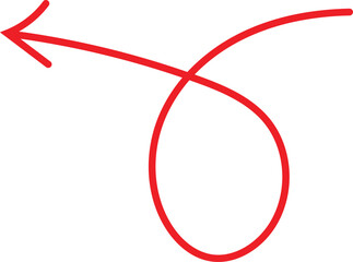 Hand drawn arrow icon vector, doodle drawn arrow pointing left for highlight and emphasize