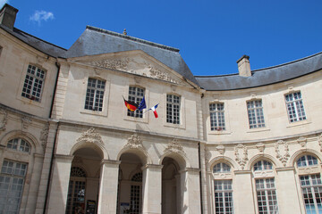 old stone hall (episcopal palace) in verdun in lorraine in france 