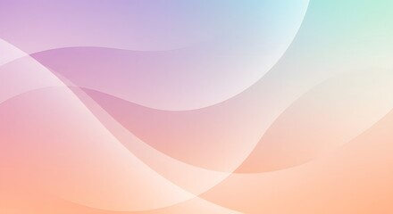 Abstract Soft Gradient Waves with Pastel Colors and Gentle Curves on a Clean Background