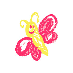 Naklejka premium Children's icon with wax crayons and pastels