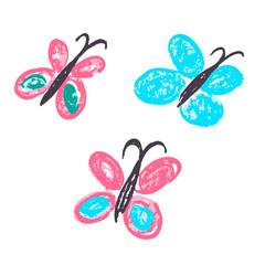 Children's icon with wax crayons and pastels