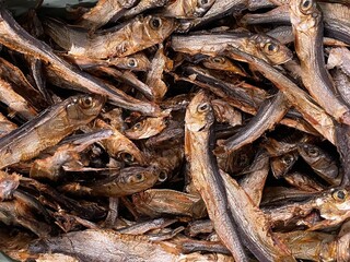 close up of dried fish