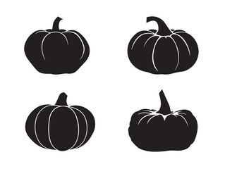 Halloween Pumpkin Icon Set in Playful Seasonal Silhouette Vector Illustration Design