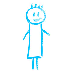 Children's icon with wax crayons and pastels