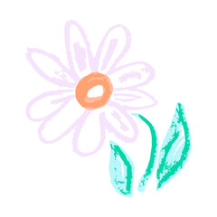 Children's icon with wax crayons and pastels