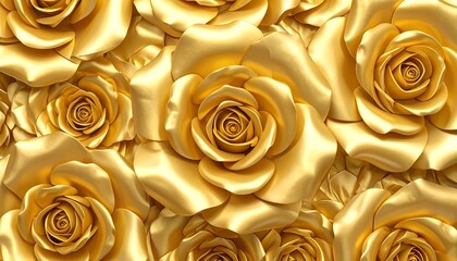 Golden roses abstract art