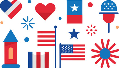 Celebrate freedom with american independence day icons collection vector illustration