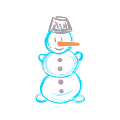 Children's icon with wax crayons and pastels