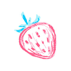 Children's icon with wax crayons and pastels