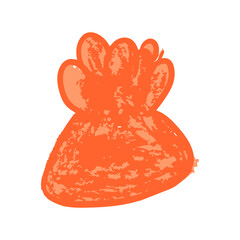 Children's icon with wax crayons and pastels