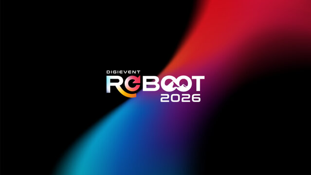 Minimal Futuristic Gradient Background with Reboot 2026 Logo - Abstract Digital Event Banner