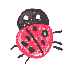 Children's icon with wax crayons and pastels