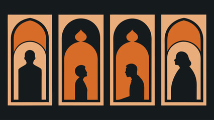 A black and orange poster with four people in it. The poster is titled "The Four"