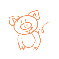 Children's icon with wax crayons and pastels