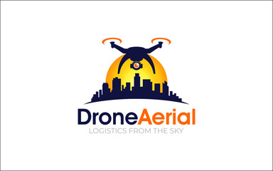 Illustration graphic vector of a drone delivery logo design template
