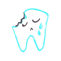 Children's icon with wax crayons and pastels