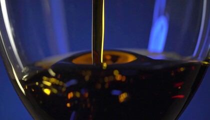 Liquid pouring into a glass