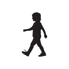 Silhouette of a Child Walking Side Profile