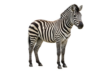 Fototapeta premium Plains Zebra: Wildlife Photography, African Animal on white background