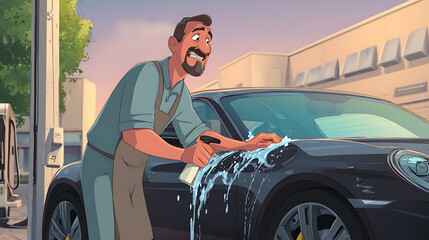 A car mechanic moonlighting as a car detailer during weekends