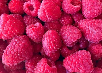 close up of raspberries
