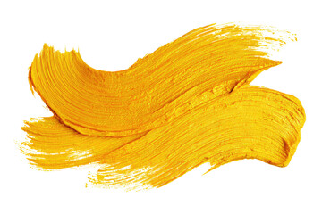 Bold, vibrant, golden-yellow paint stroke
