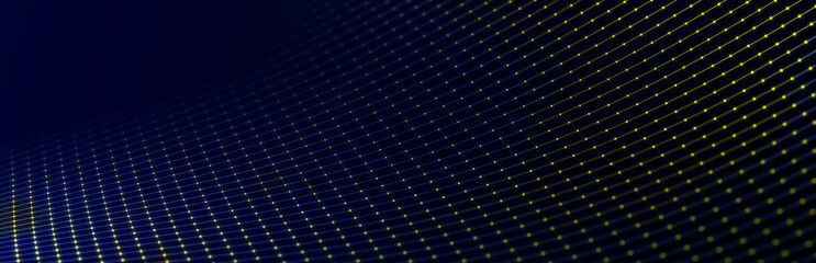 Abstract digital connection dots. Technology background. Network connection structure. 3d rendering. widescreen