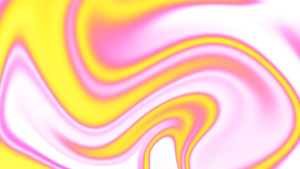 Abstract pink and yellow liquid gradient element with transparent background