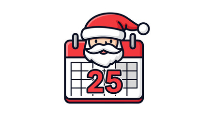 Festive Santa Claus Calendar Marking December 25th for Christmas Celebration.