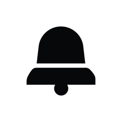 Notification bell icon black vector. Warning notification sign symbol.