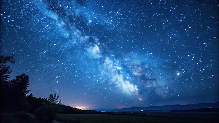 Fototapeta premium Milky Way Over Serene Night Landscape