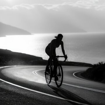Bike and Bicyclist Silhoue tte