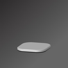 3d rendering of a white stone on a gray background. High resolution image elegant eps 10